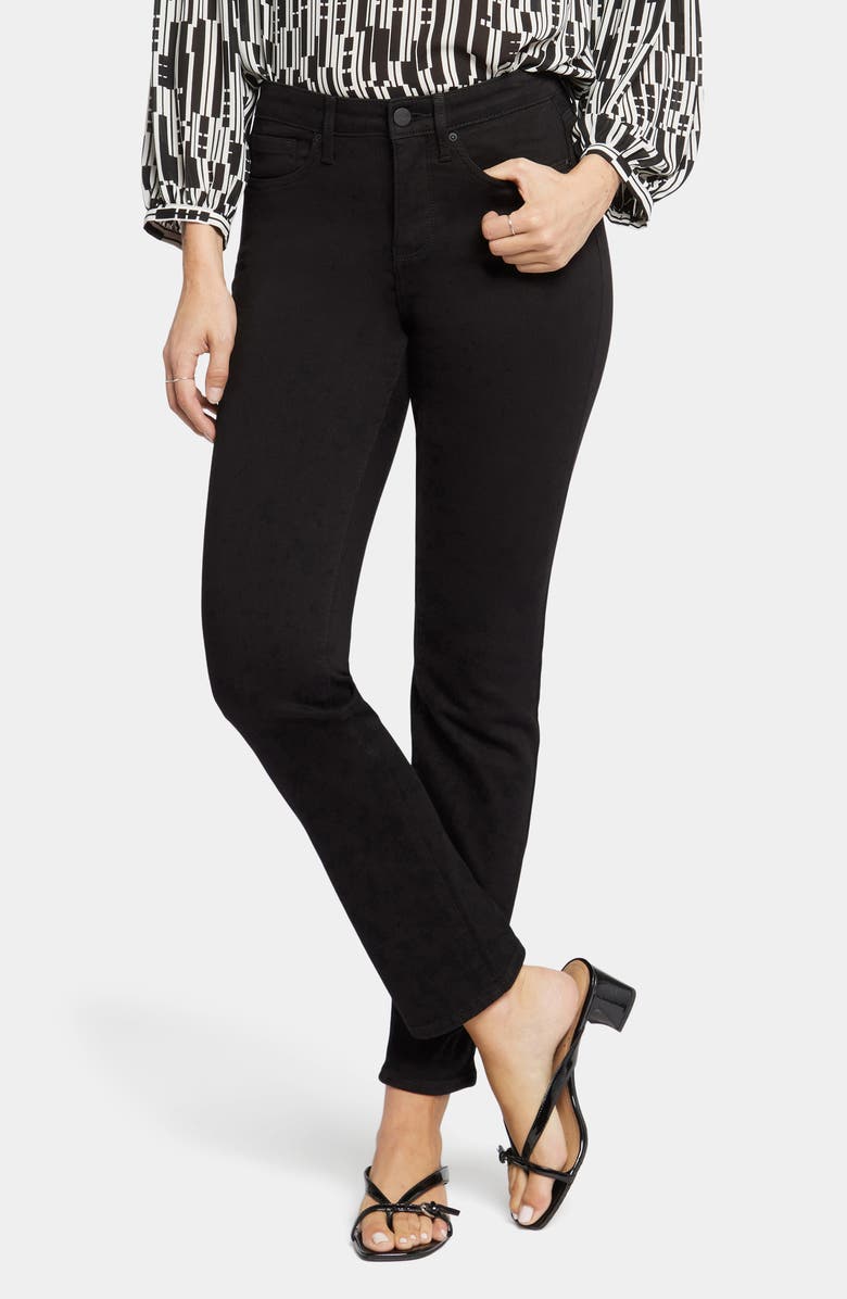 NYDJ Sheri Slim Straight Leg Jeans, Main, color, Black