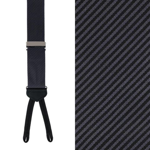 Leyton Diagonal Lined Tone on Tone Silk Formal Suspenders (Braces)