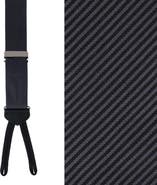 Trafalgar Leyton Diagonal Lined Tone on Tone Silk Formal Suspenders