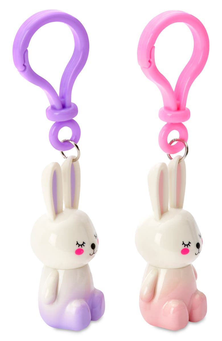 Iscream Kids' Bunny Besties 2-Pack Lip Gloss Key Chains, Alternate, color, Multi