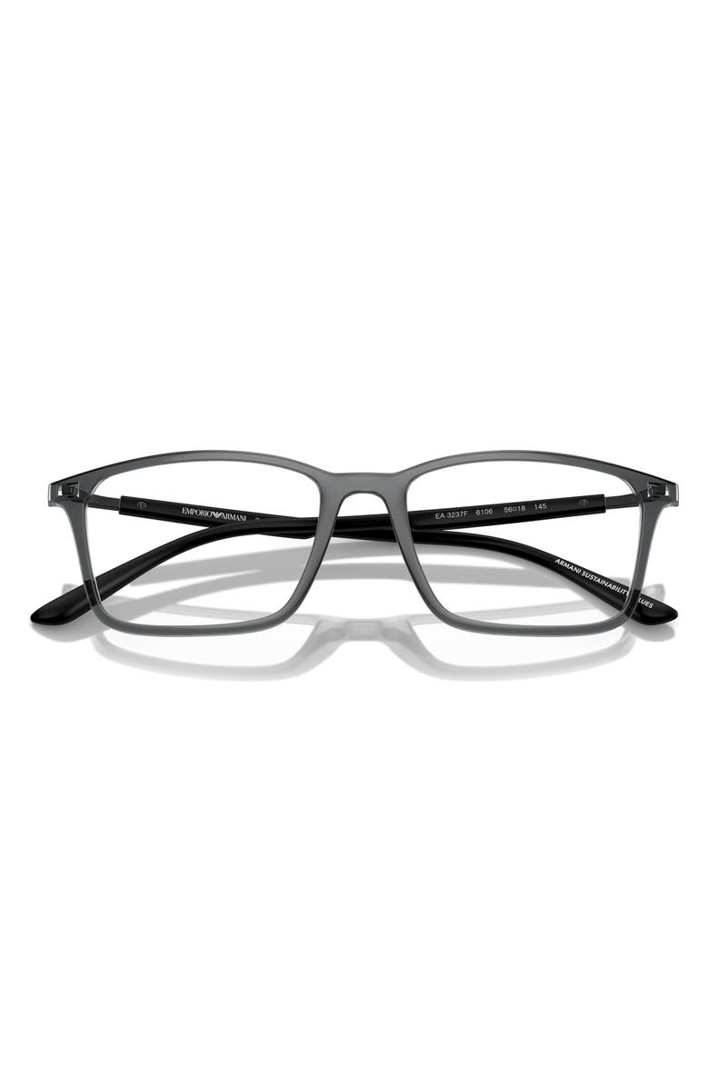 Emporio Armani 56mm Rectangle Optical Glasses, Alternate, color, 
