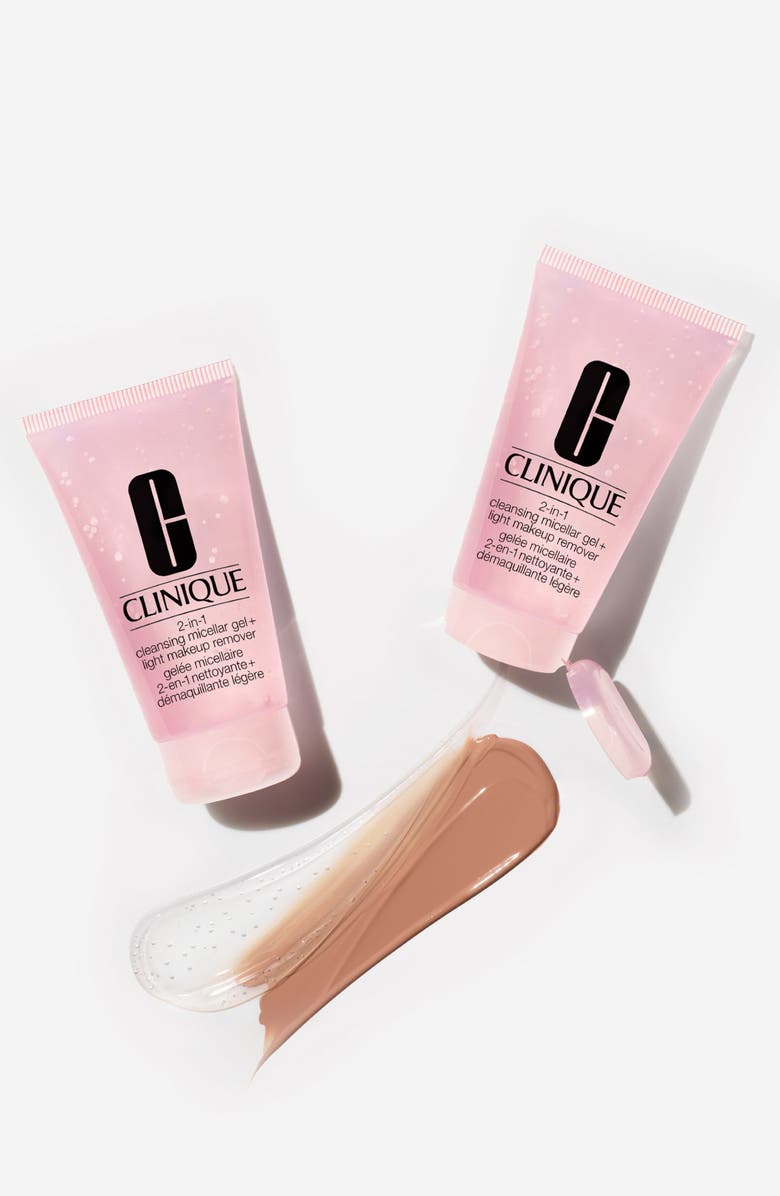 Clinique 2-in-1 Cleansing Micellar Gel + Light Makeup Remover, Alternate, color,
