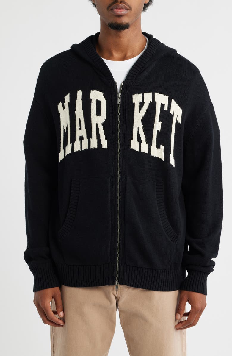 MARKET Classic Jacquard Zip Hoodie, Alternate, color, Pirate-Black