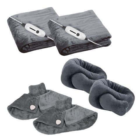 Heated Blankets & Relaxing Massagers Gift Set