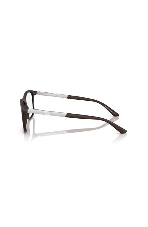 Emporio Armani 55mm Rectangle Optical Glasses In Brown