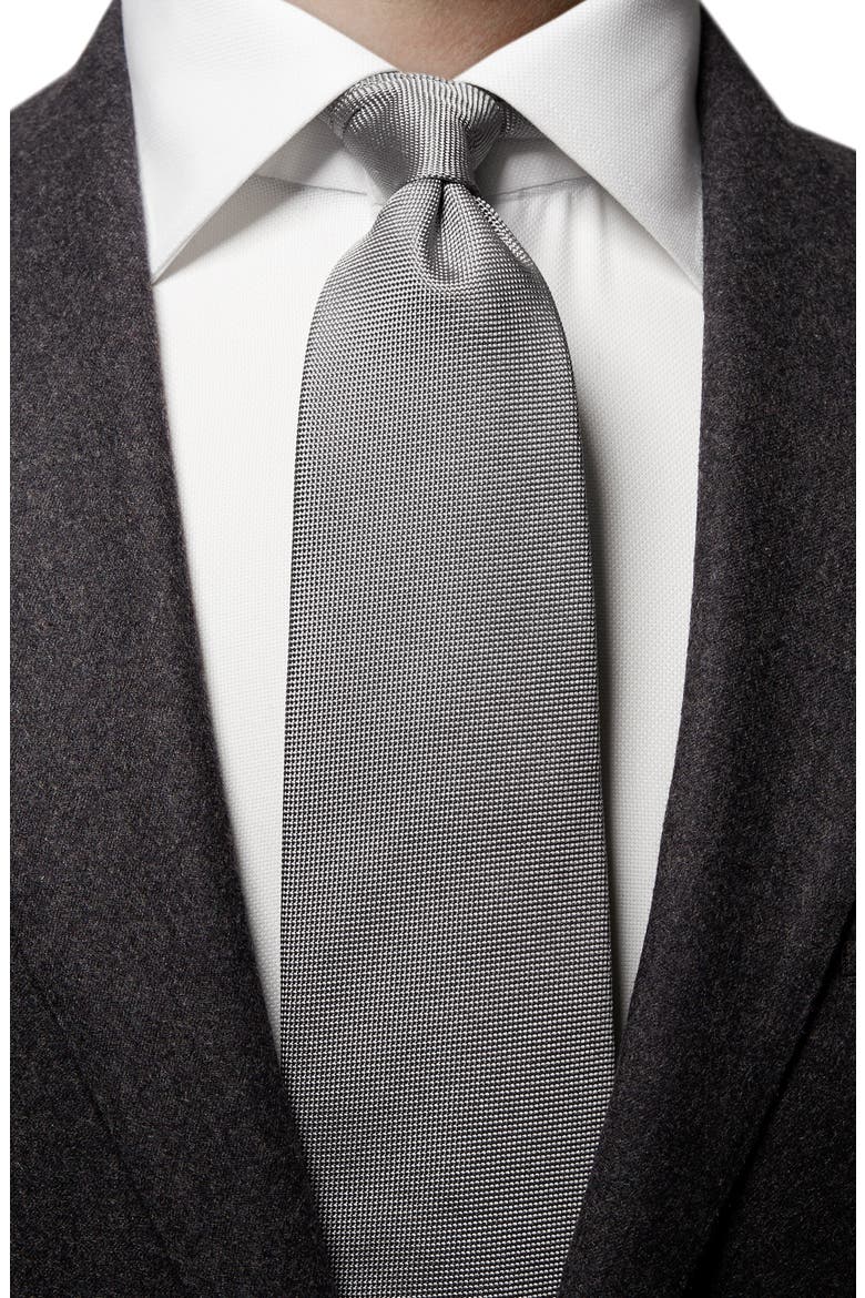 Solid Silk Tie, Alternate, color, GREY