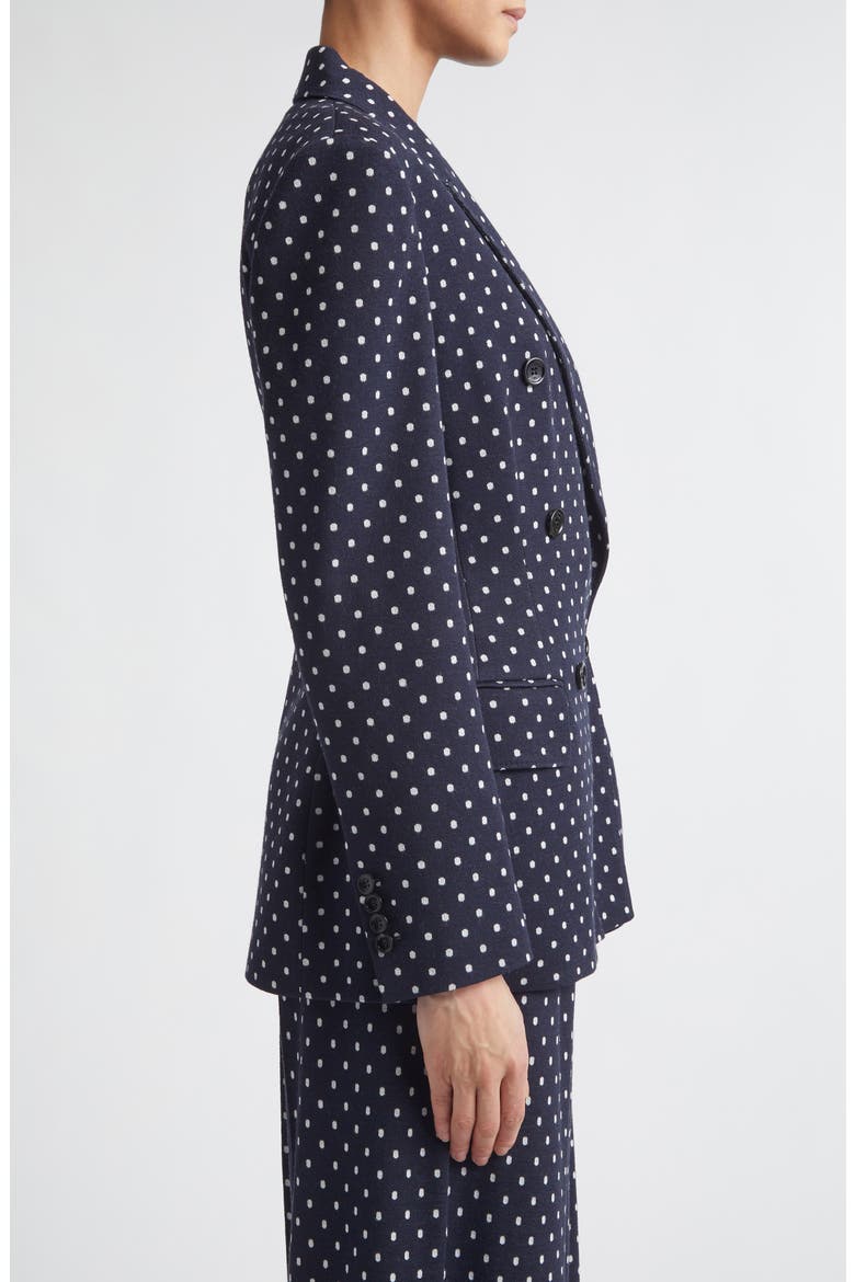 Double Breasted Dot Jacquard Knit Jacket, Alternate, color, ULTRAMARINE