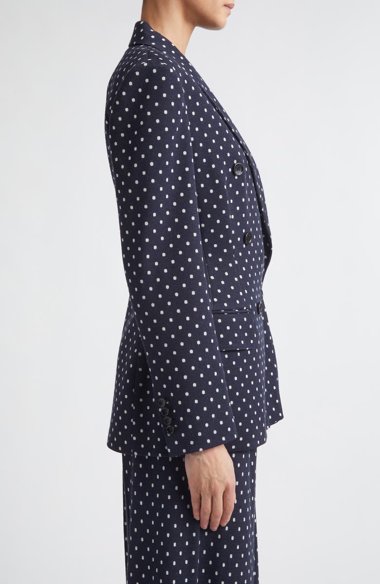 Max Mara Double Breasted Dot Jacquard Knit Jacket, Alternate, color, Ultramarine