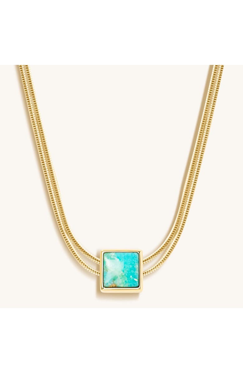 Karma and Luck Soothe & Heal - Turquoise Evil Eye December Birthstone Necklace, Main, color, Gold/Turquoise