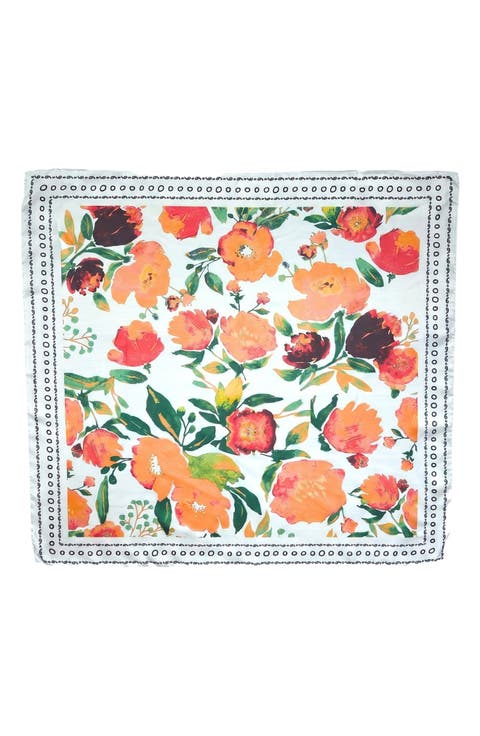 Floral Satin Scarf
