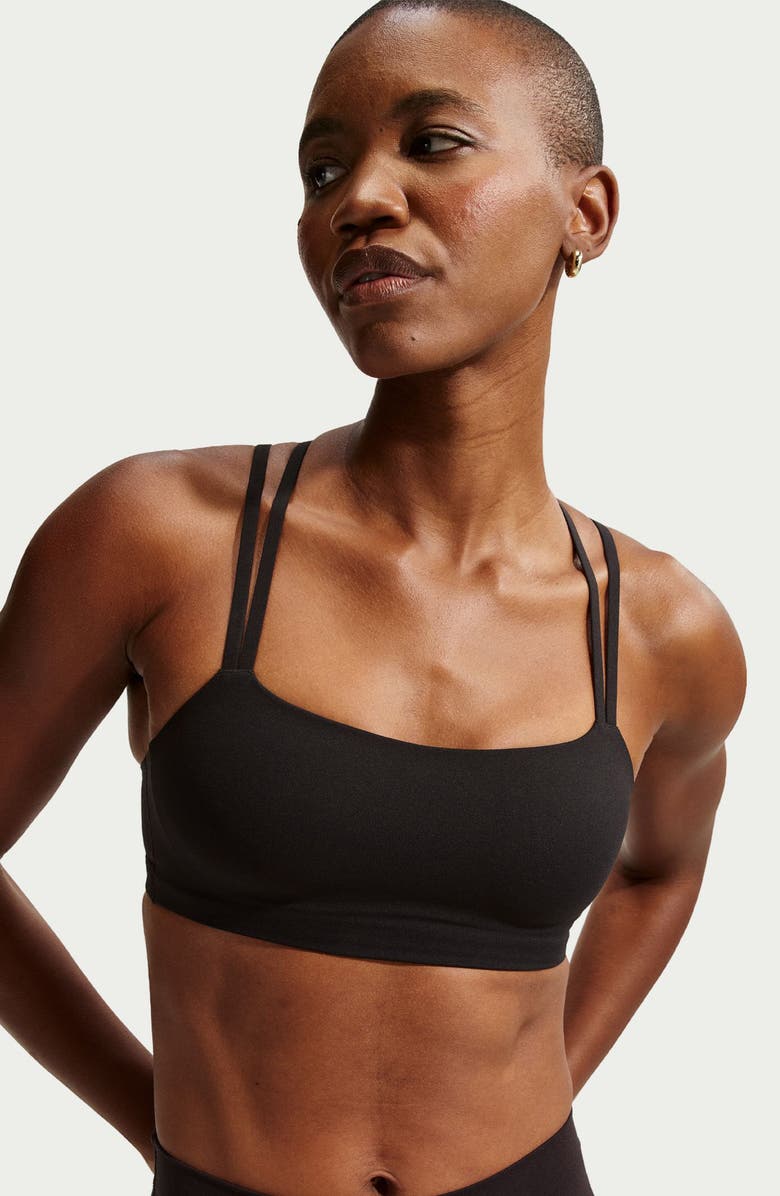 Nike Zenvy Strappy Light-Support Padded Sports Bra, Alternate, color, Black/ Grey