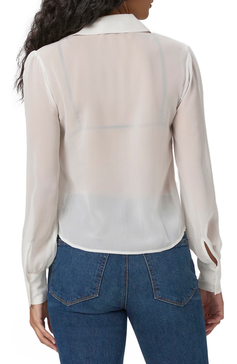 PAIGE Tallulah Ruffle Silk Shirt, Alternate, color, Blanc De Blanc
