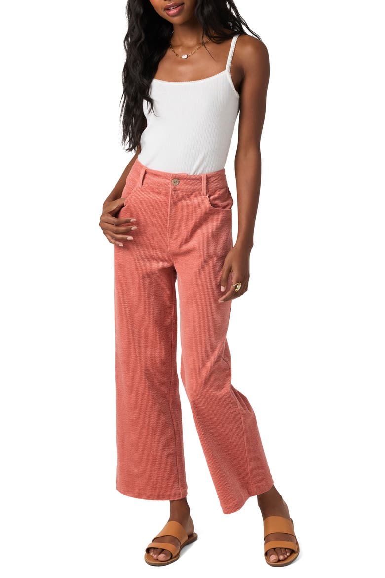 Langford High Waist Crop Corduroy Pants, Alternate, color, DESERT SAND