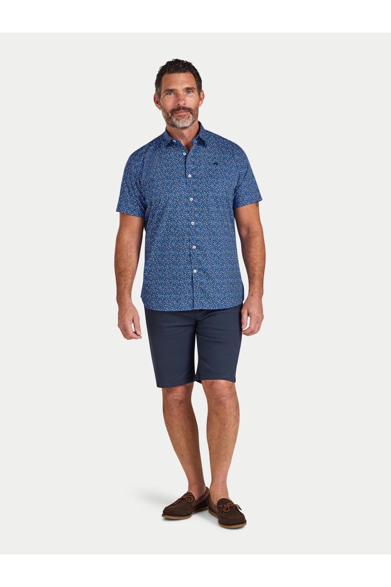 Short Sleeve Flower Bud Shirt, Alternate, color, Navy