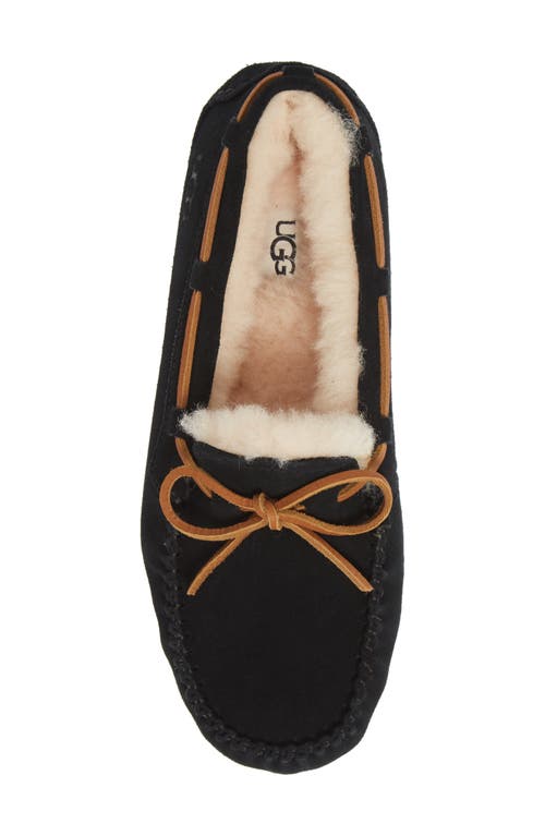 Ugg Dakota Womens Suede Shearling Lined Moccasin Slippers In Black Suede