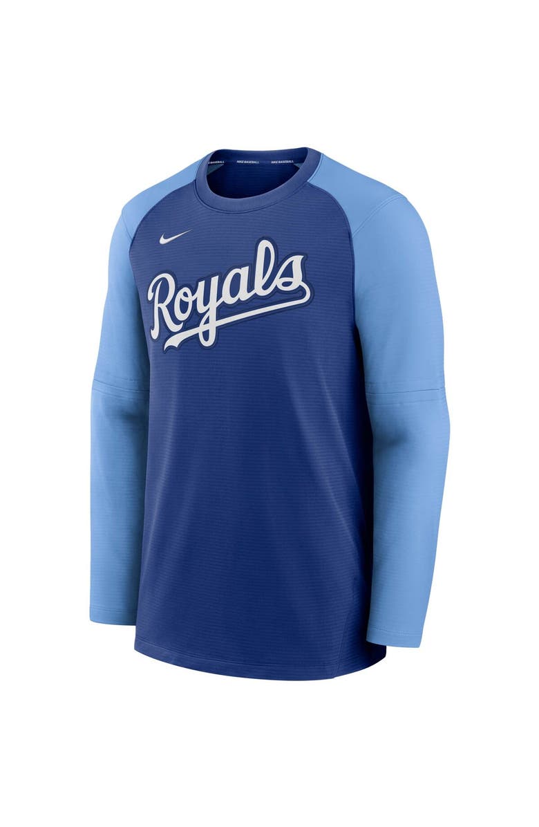 Nike Men's Nike Royal/Light Blue Kansas City Royals Authentic Collection Pregame Performance Raglan Pullover Sweatshirt, Alternate, color, 