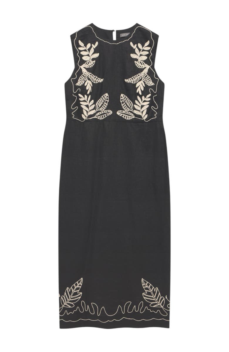 MINT VELVET Embroidered Midi Dress, Alternate, color, Black