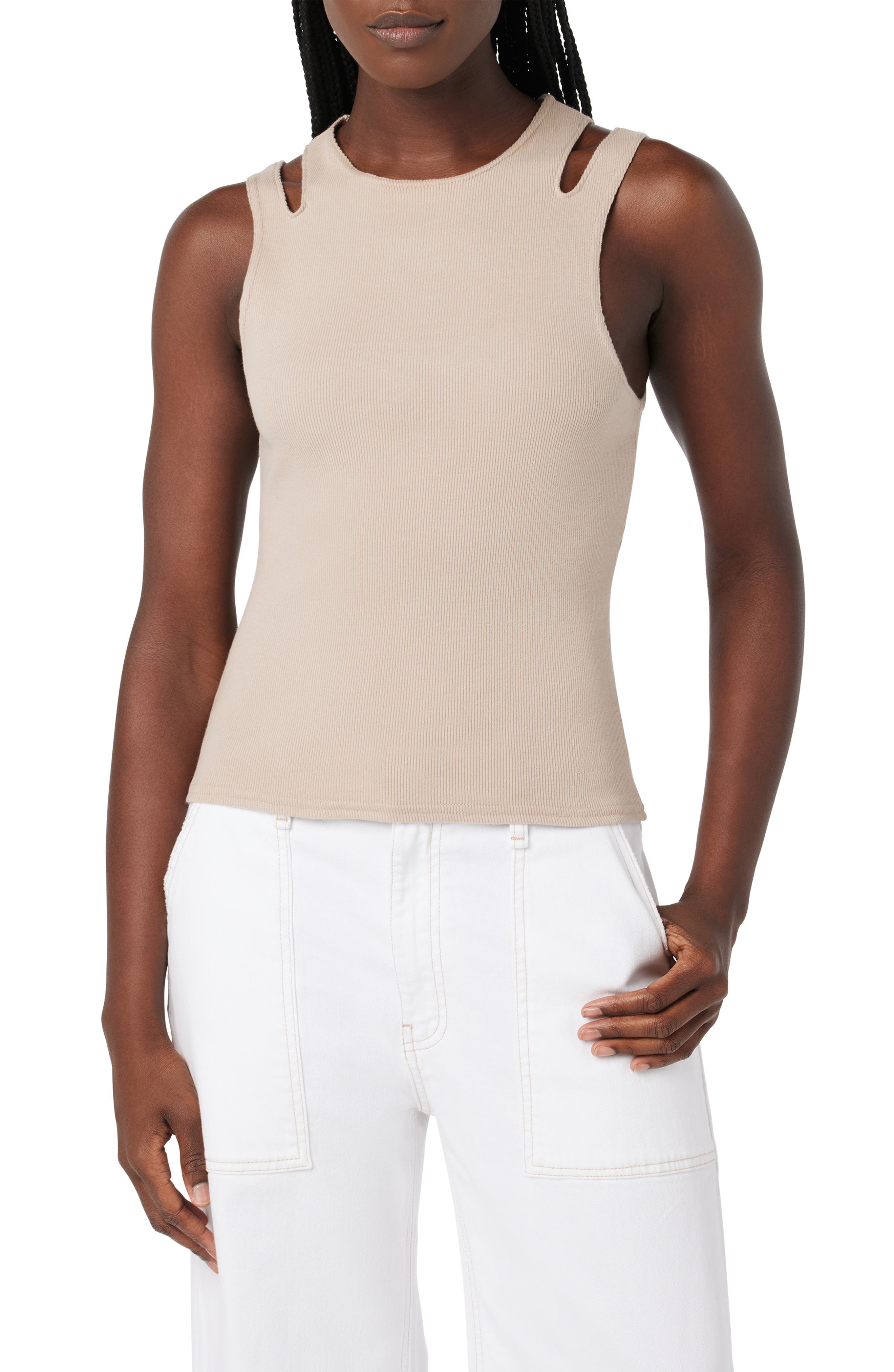Hudson Jeans High Neck Cut Out Tank