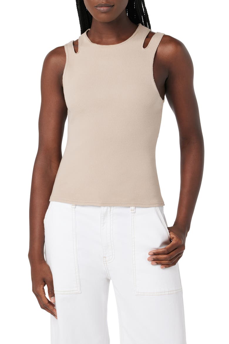 High Neck Cut Out Tank, Main, color, CAMEL