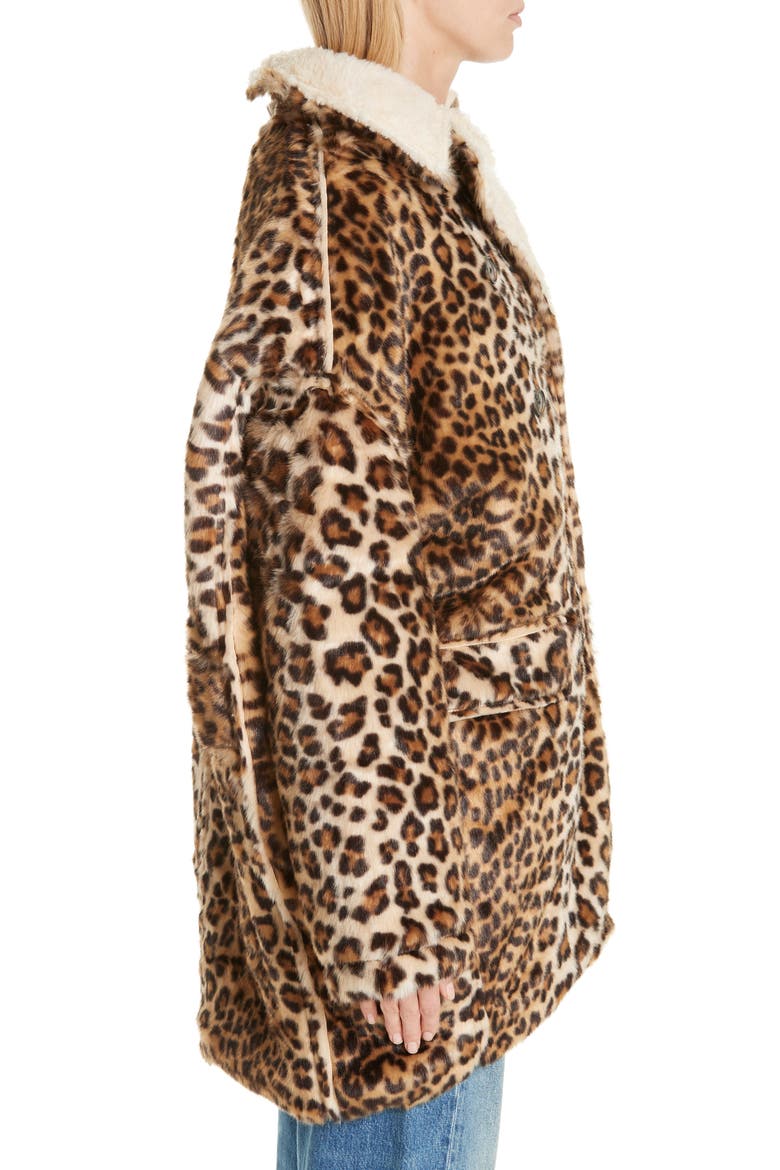 Oversize Faux Leopard Hunting Coat, Alternate, color, LEOPARD