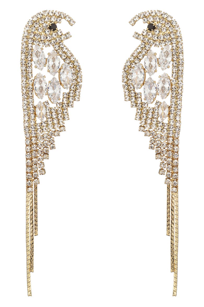 Scarlett Parakeet Drop Earrings, Main, color, GOLD