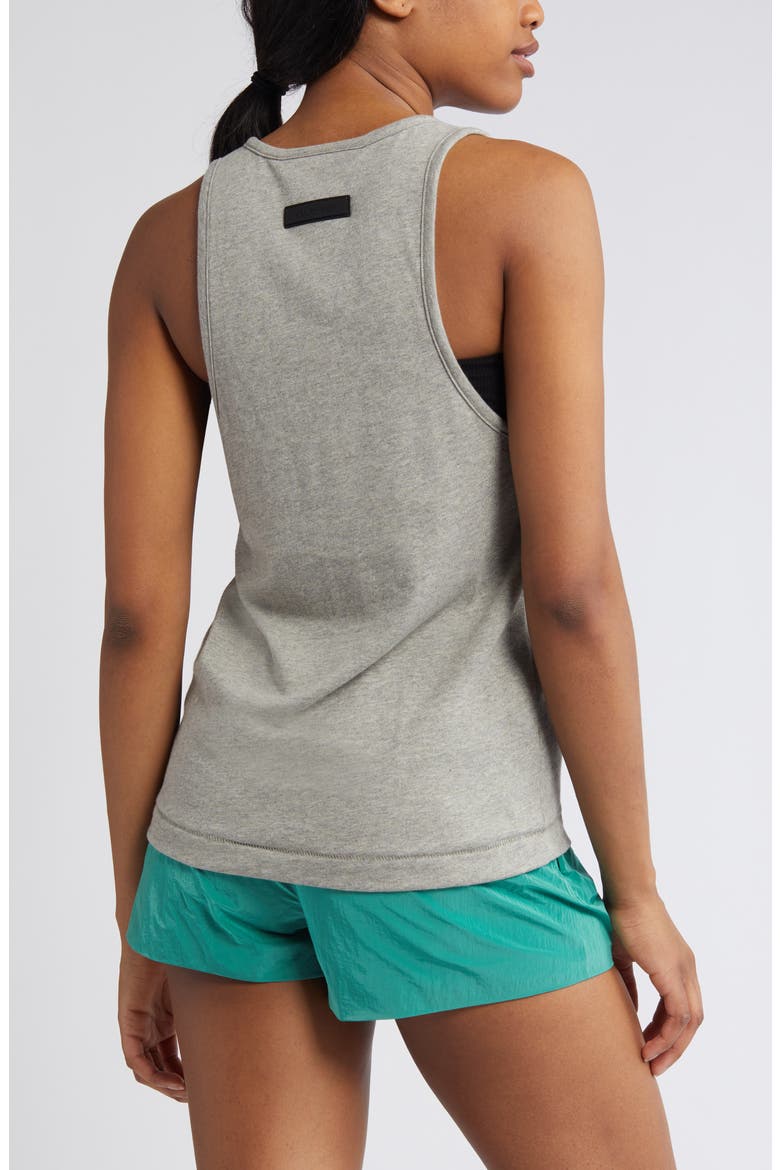 Logo Cotton Blend Tank, Alternate, color, DARK HEATHER OATMEAL
