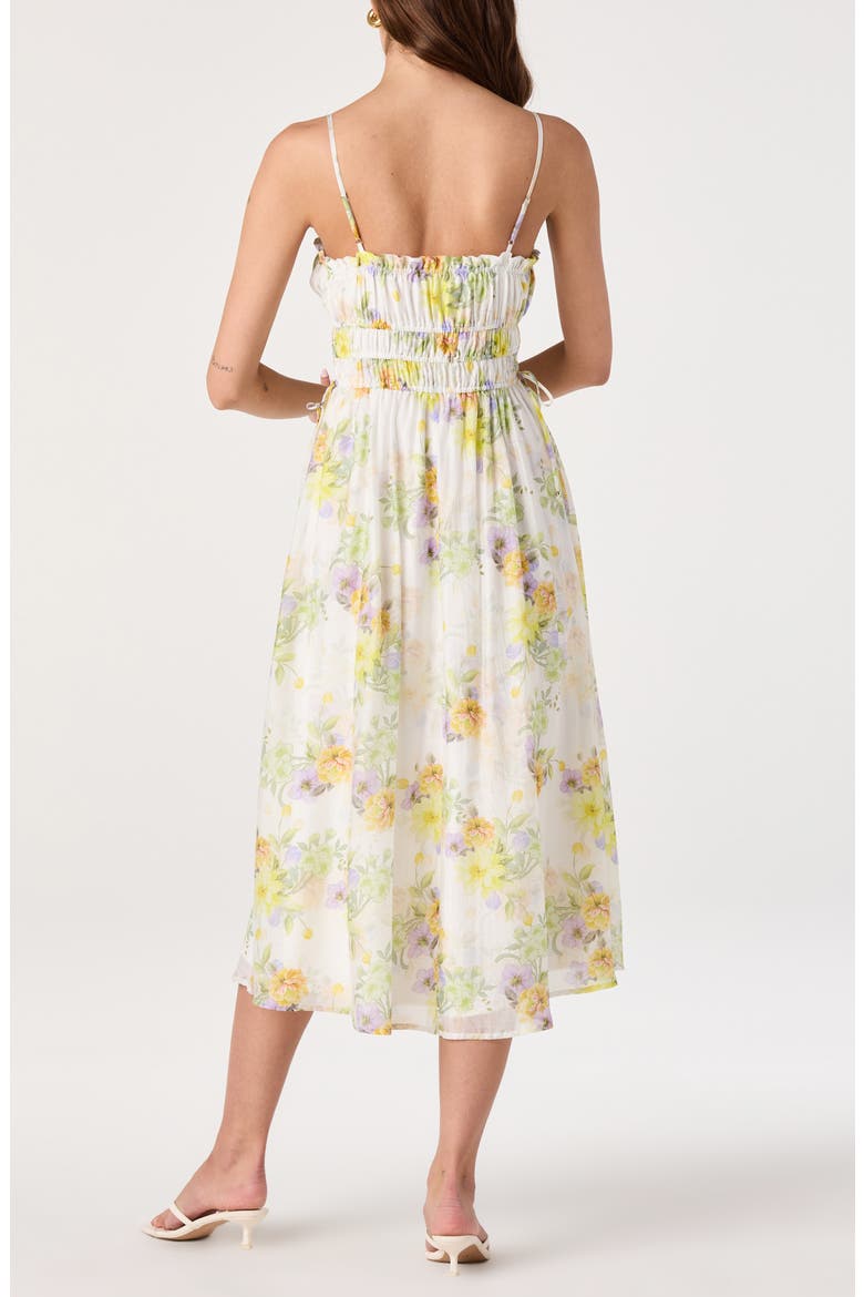Maren Floral Print A-Line Dress, Alternate, color, WHITE MULTI FLORAL