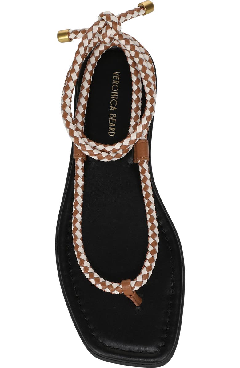 Veronica Beard Carmina Woven Cord Ankle Wrap Sandal, Alternate, color, Hazelwood/ Ecru