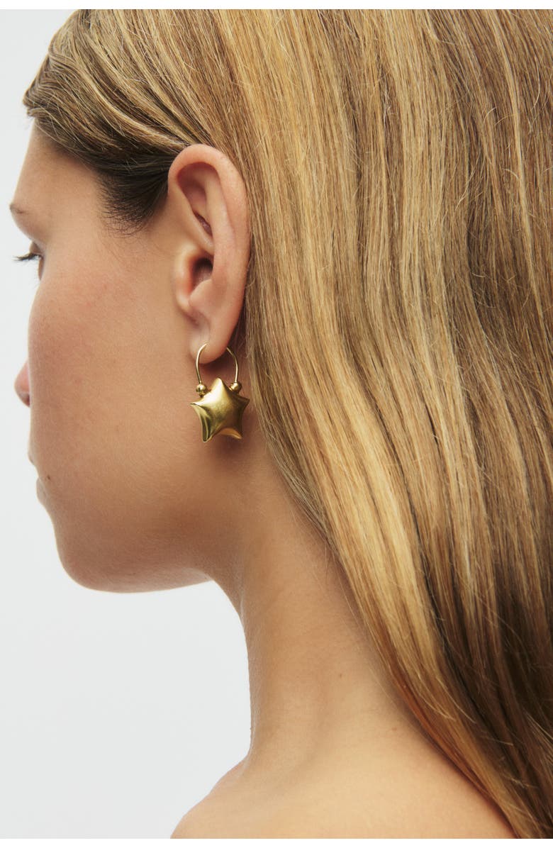 67jewelry Gold Puffed Star Earrings, Alternate, color, Gold