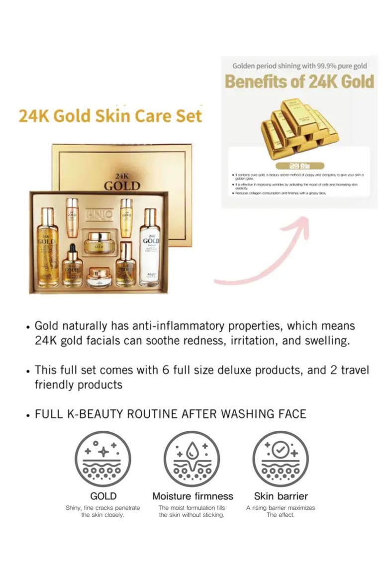 24K Gold Skin Care Set, Alternate, color, None
