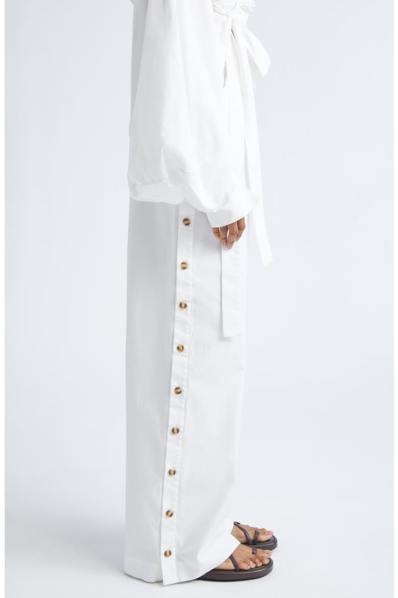 Rebellion Cotton Poplin Wide Leg Button Pants, Alternate, color, IVORY