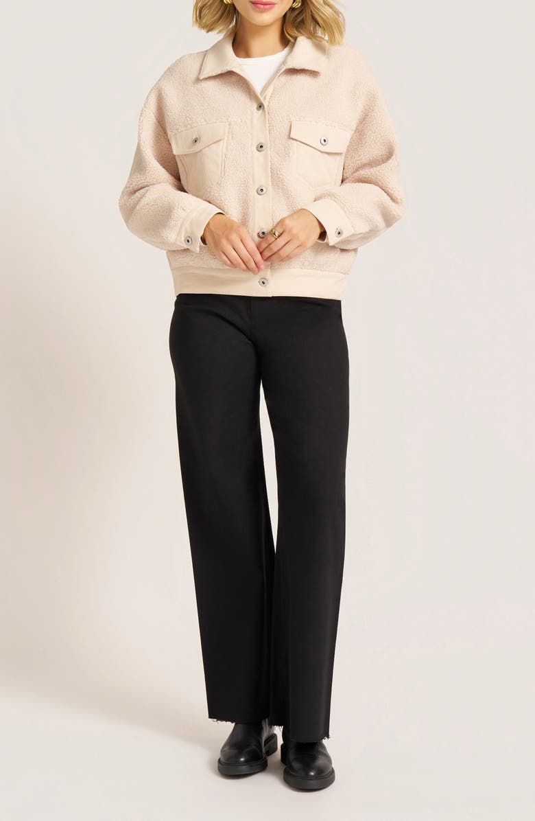 matty m. Lexi High Pile Fleece Jacket, Alternate, color, Shroom