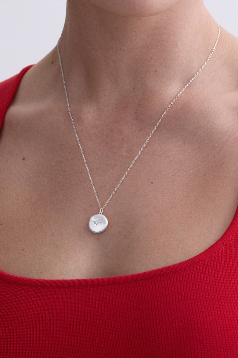 Silver Biography Midi Locket Necklace, Alternate, color, Sterling Silver