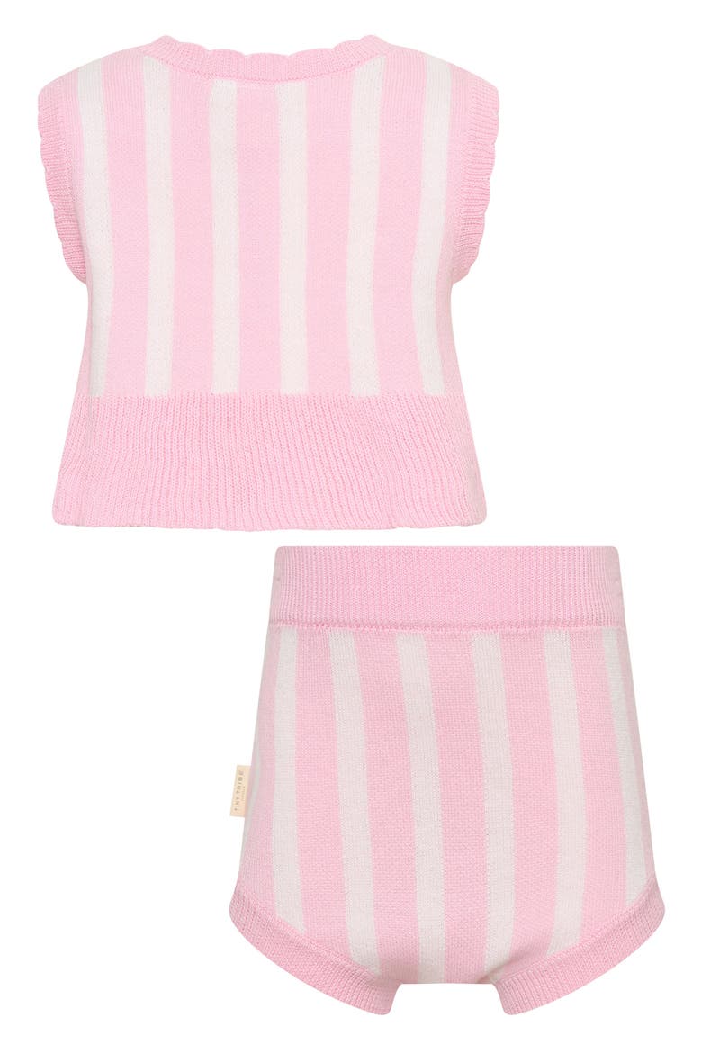 Stripe Cotton Knit Top & Shorts Set, Alternate, color, PINK