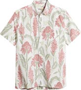 Reyn Spooner Ginger Burst Short Sleeve Button-Down Cotton Blend Sport Shirt