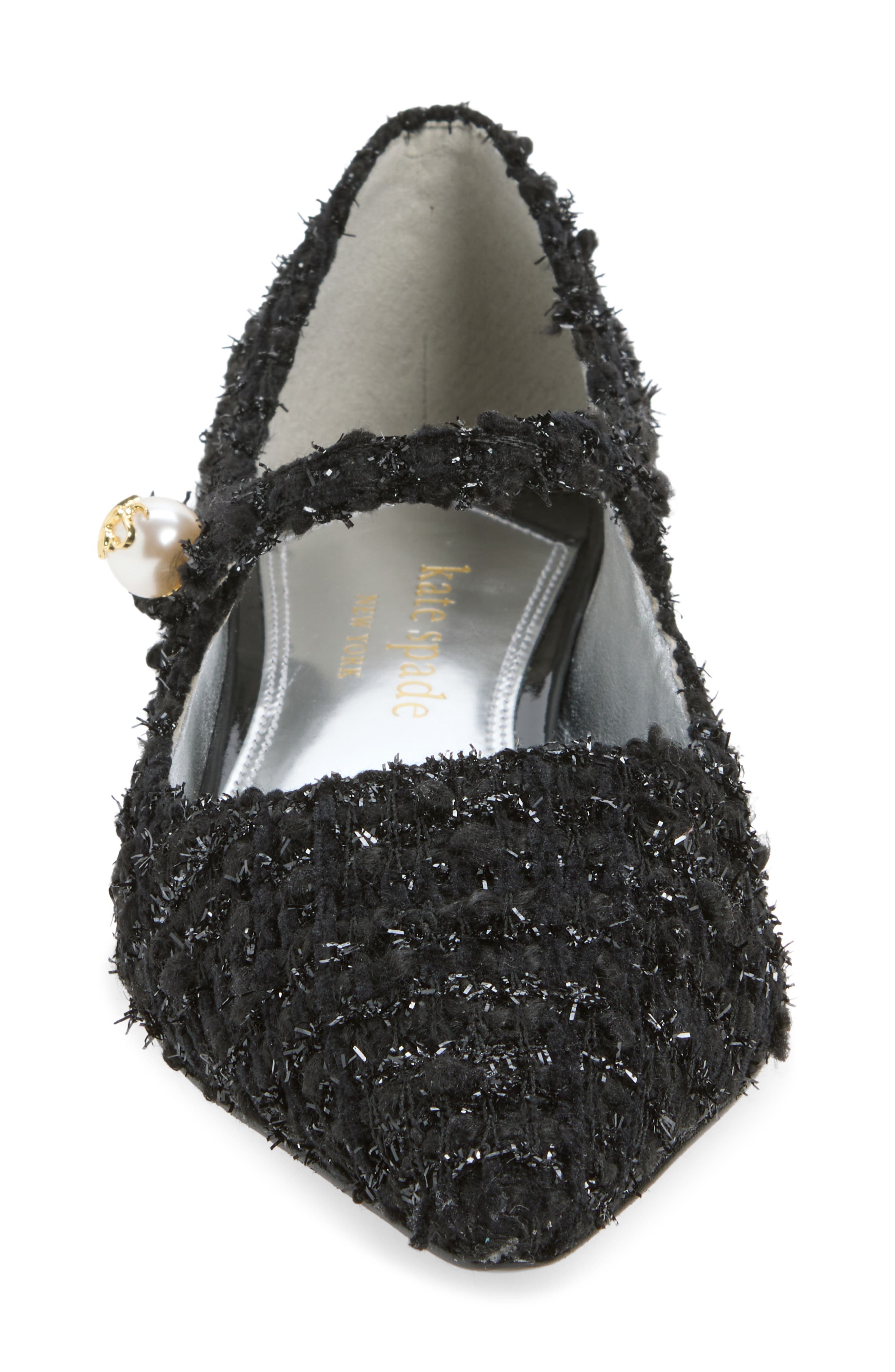 maya pearl mary jane flat, Alternate, color, BLACK