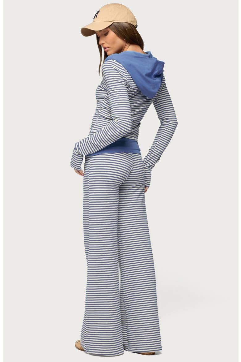 Meggy Colorblock Stripe Zip Hoodie, Alternate, color, LIGHT-BLUE-AND-WHITE
