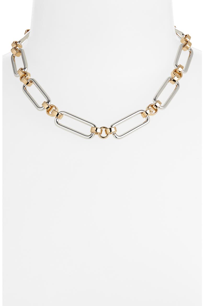 Stanza Two-Tone Chain Necklace, Alternate, color, TWO TONE