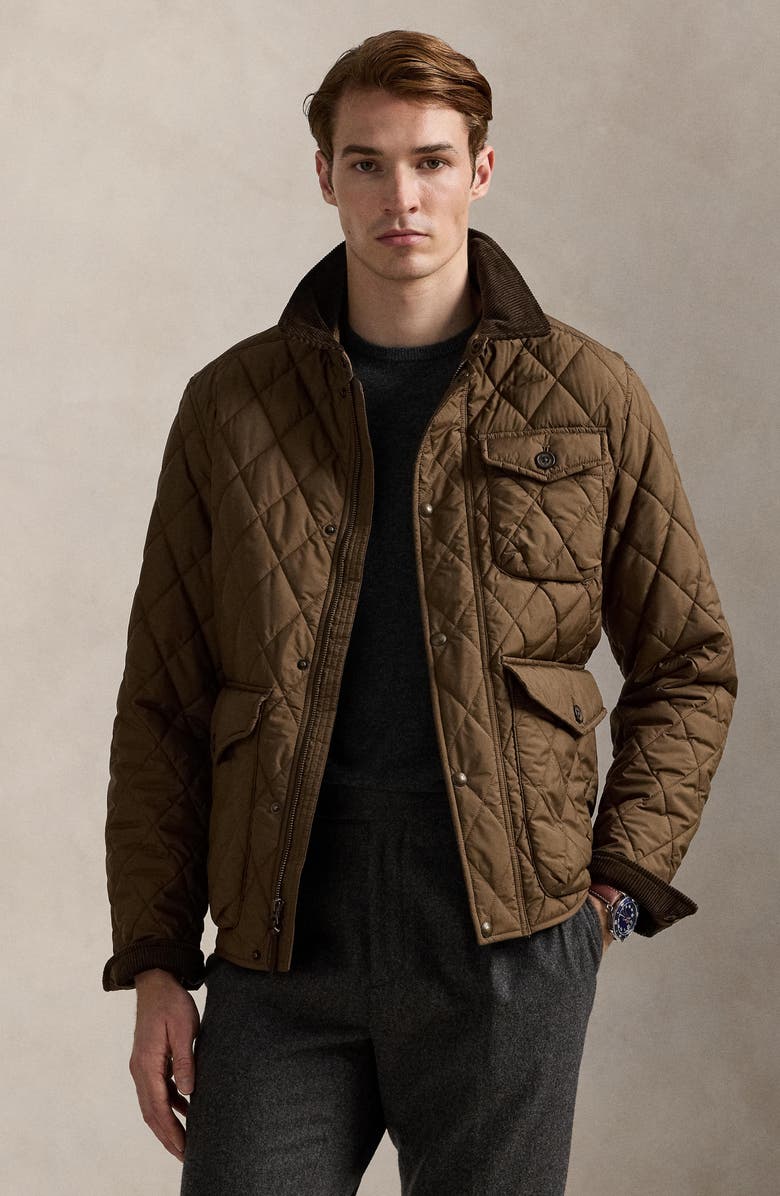 Polo Ralph Lauren The Beaton Quilted Water-Repellent Shirt Jacket, Alternate, color, Chestnut