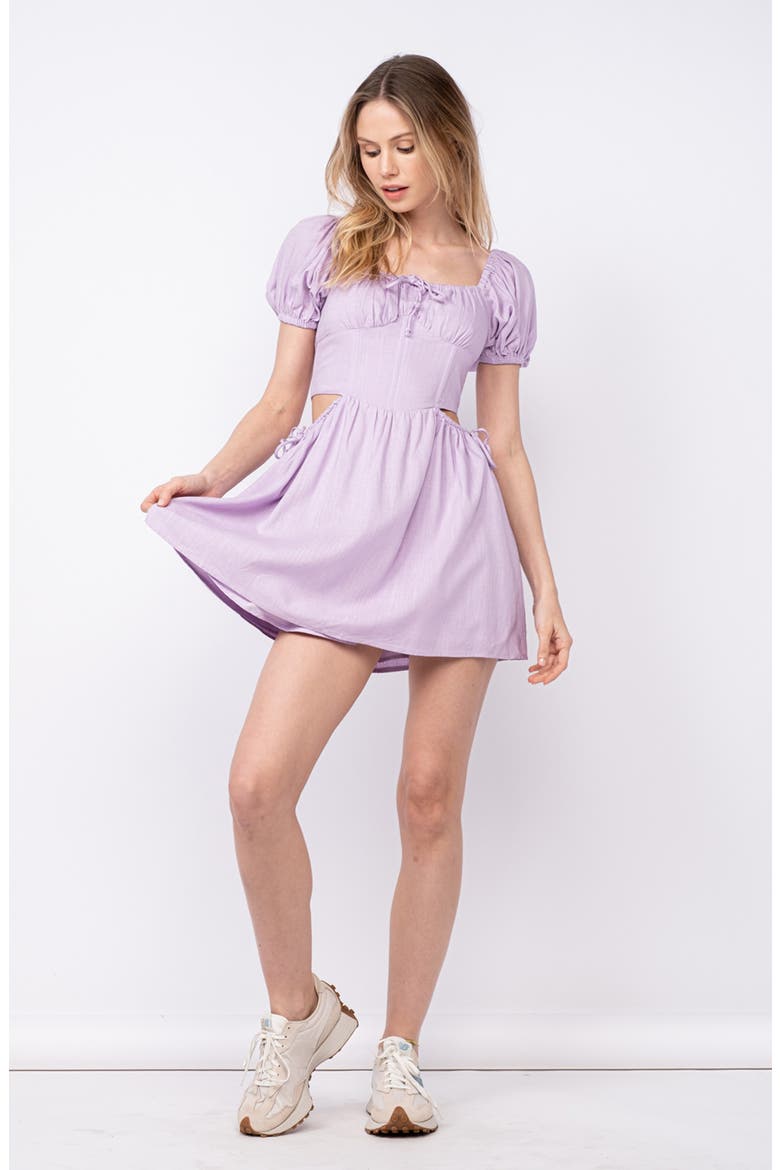 Square Neck Puff Sleeve Minidress, Alternate, color, LIGHT PURPLE