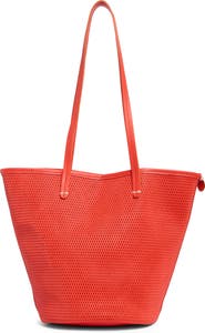 Clare V. Choupette Diamond Perforated Leather Tote