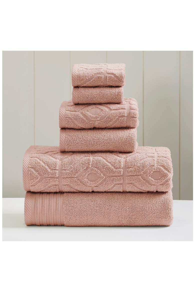Soft Rib Quick Dry 6-Piece Towel Set, Alternate, color, DUSTY ROSE