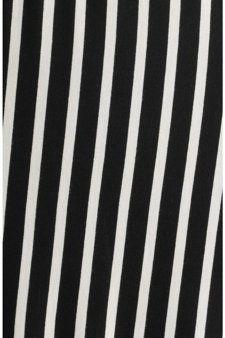 Striped Ruched Empire Waist Maxi Dress, Alternate, color, BLACK/ IVORY