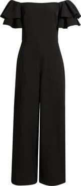 Eliza J Ruffle Sleeve Off the Shoulder Jumpsuit