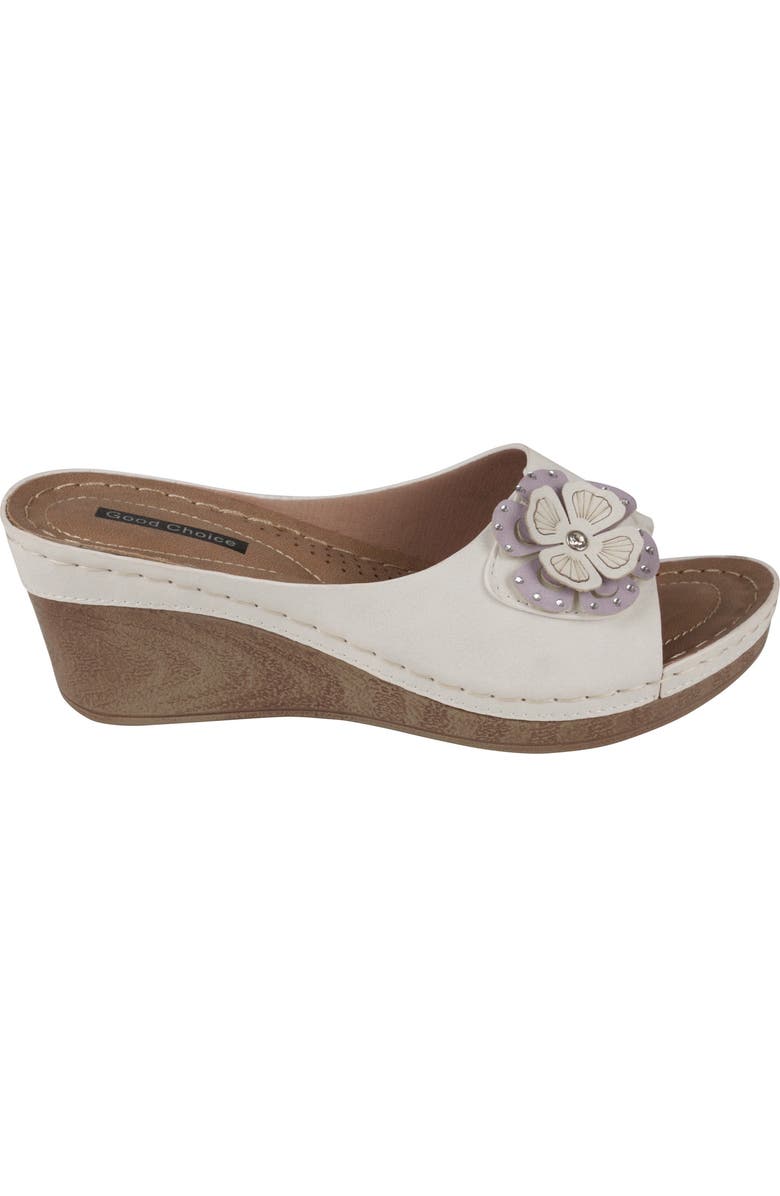 GC SHOES Naples Flower Wedge Sandal, Alternate, color, White