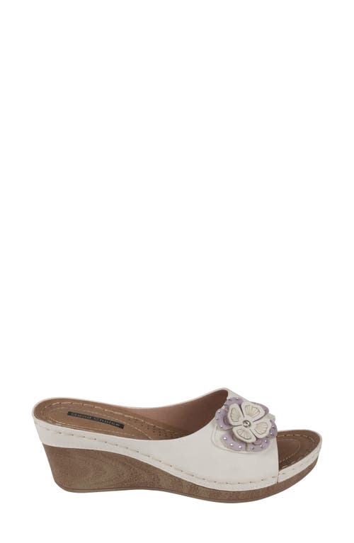 Gc Shoes Women's Naples Flower Wedge Sandals In White