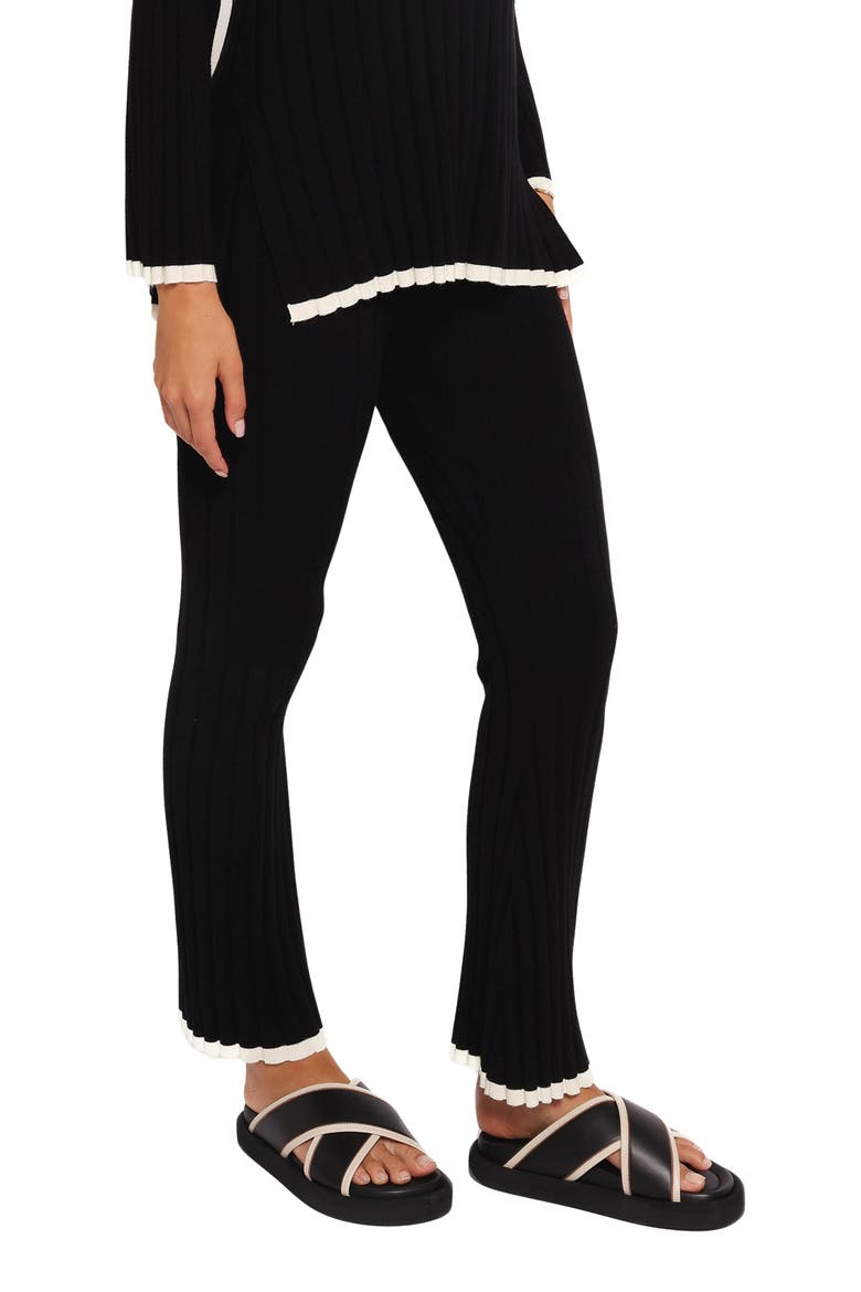 Dora Rib Knit Ankle Pants, Alternate, color, BLACK