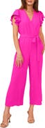 Vince Camuto Flutter Sleeve Wide Leg Jumpsuit