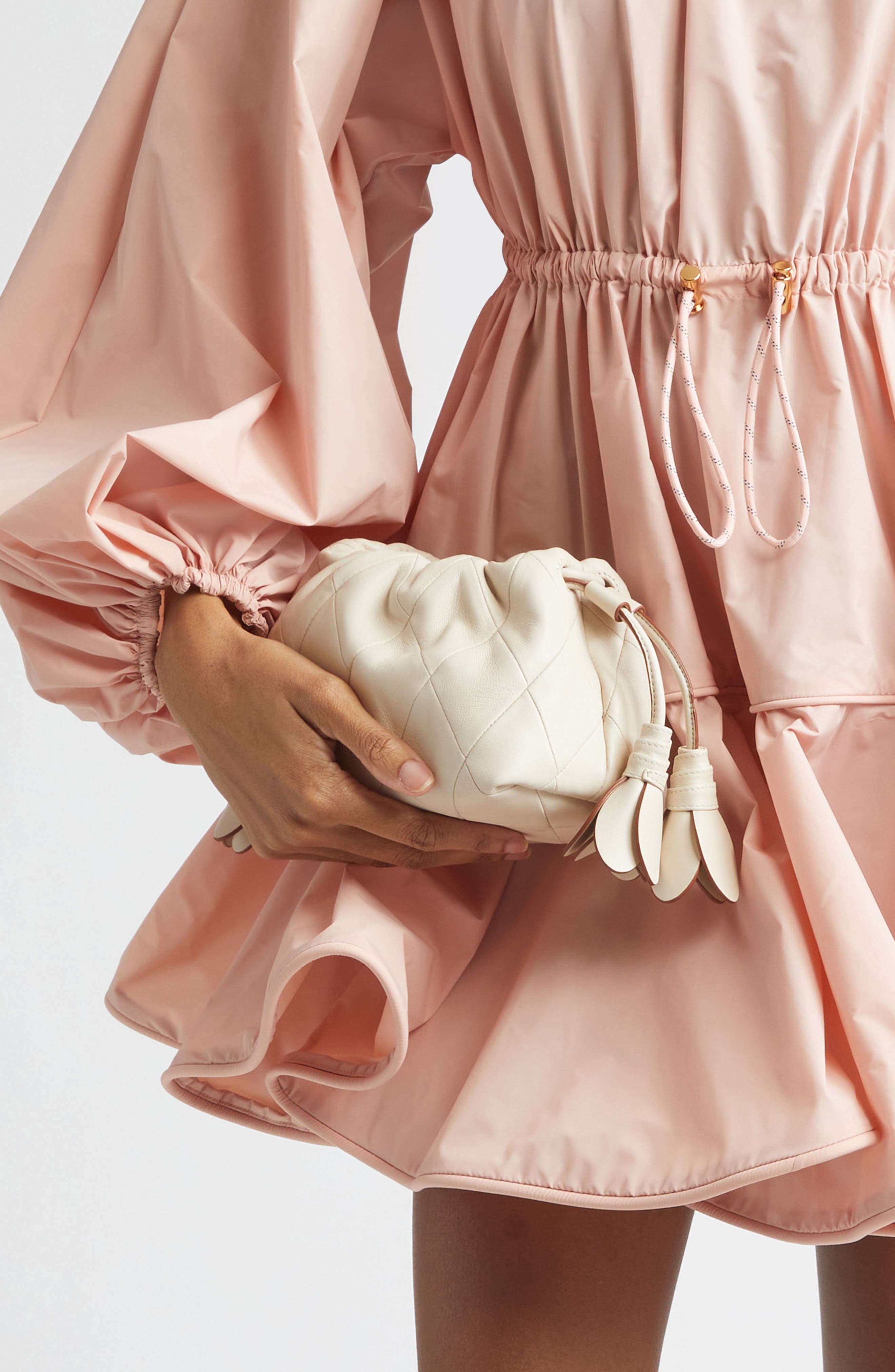 Zimmermann Small Cloud 91 Leather Clutch, Alternate, color, Milk