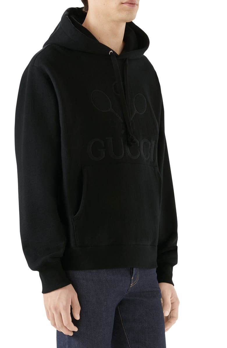 Gucci The Face Cotton Hoodie, Alternate, color, 